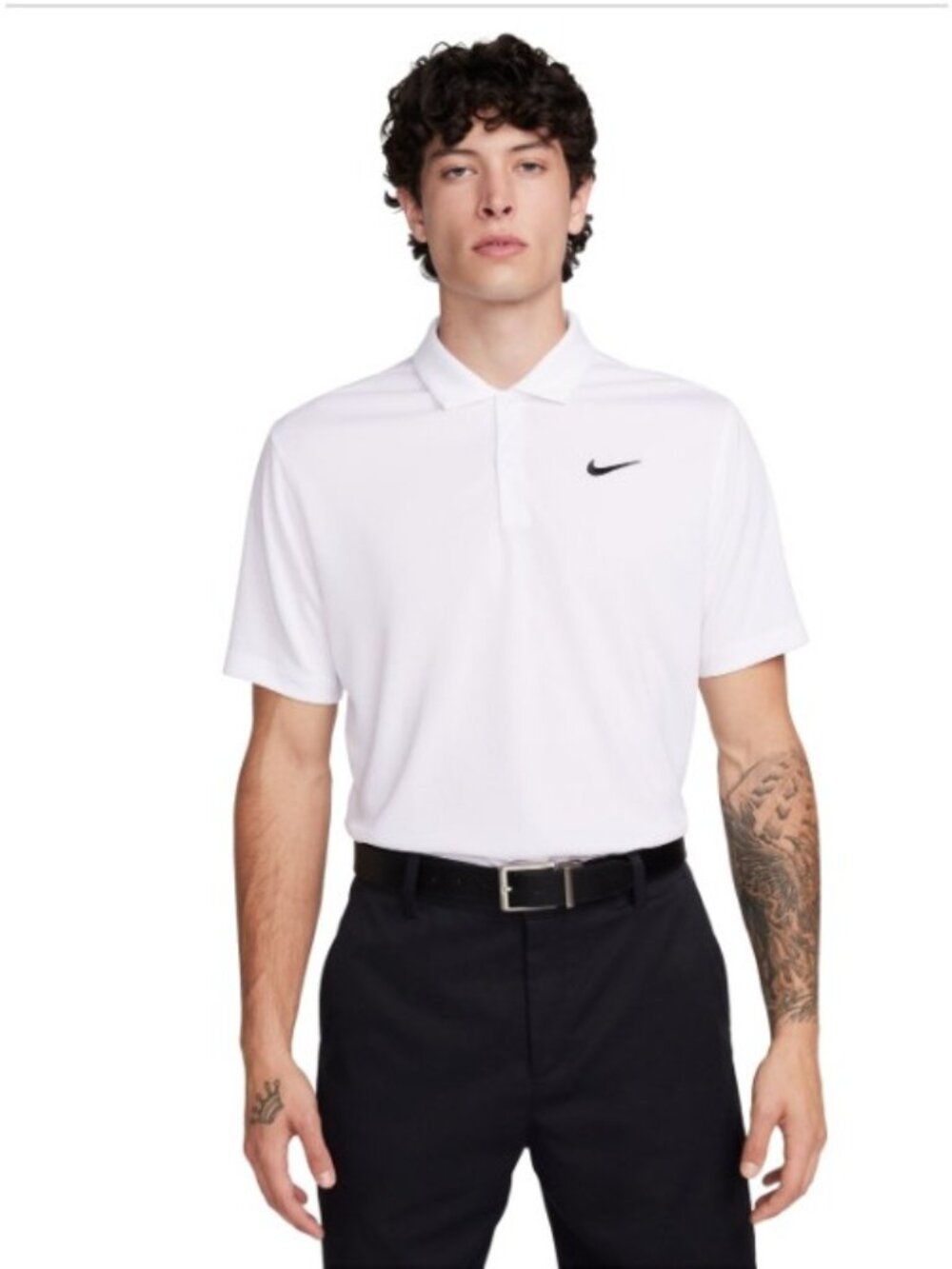 NEW Nike Men’s Size Large Dri-Fit White Short Sleeve Polo Golf Shirt White